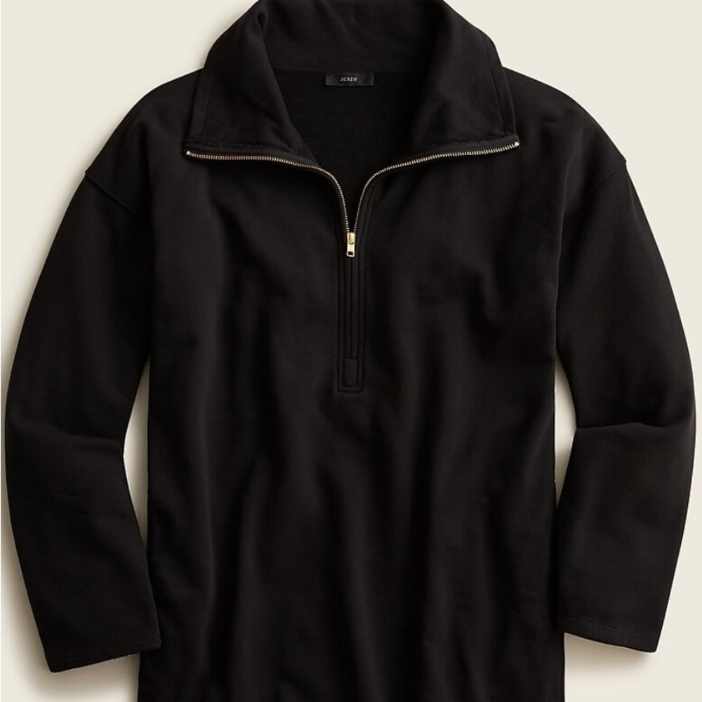 J. Crew University Terry Long Half-zip Tunic